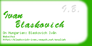 ivan blaskovich business card